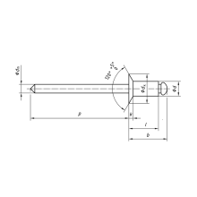 Aluminium/Steel countersunk opend type blind rivets